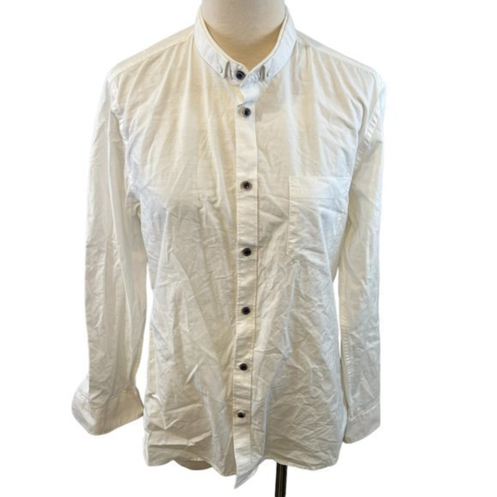 🌿4/$35🌿 MOC White Slim Fit Button Down Dress Shirt‎ (M)